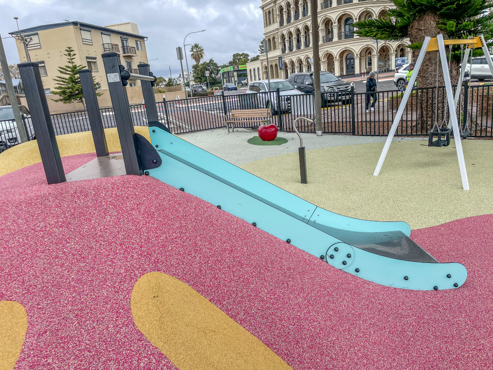 Inclusive Embankment Slide at Largs Bay Foreshore Playground